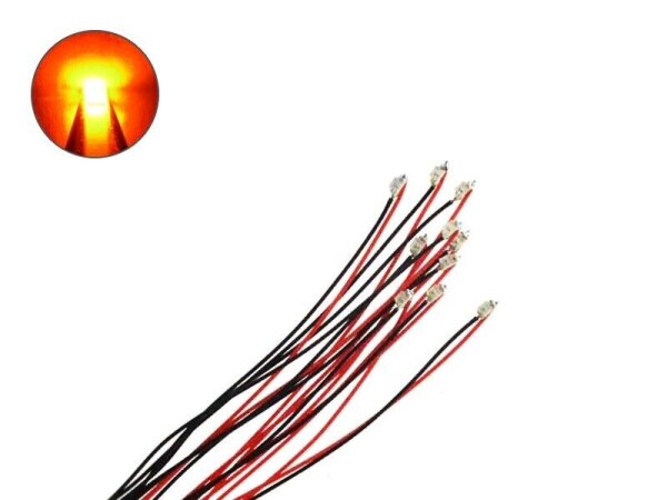 SMD LED 0805 mit Microlitze Litze Kabel LEDs 10 Stück 20 Stück 7 Farben AUSWAHL Orange 10 Stück