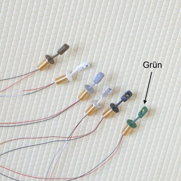 Wandlampen LED Straßenlampen Wandleuchten für H0 TT Häuser BW Gebäude 5 Stück Grün