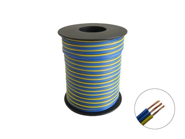 Drillingslitze dreiadrig Litze 3x 0,14mm² Weichen Signale 25 Meter FARBAUSWAHL blau / blau / gelb