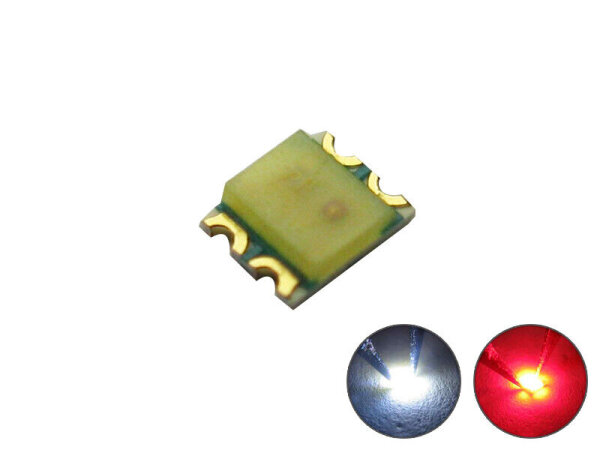 Duo Bi-Color LED 0605 SMD LEDs kaltweiß / warmweiß / gelb / grün / blau - rot 20 Stück kaltweiß / rot