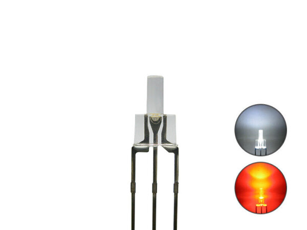 Duo LED 2mm Tower Bi-color LEDs 3pin digital Lichtwechsel Loks Wendezug FARBWAHL 10 Stück kaltweiß / rot klar
