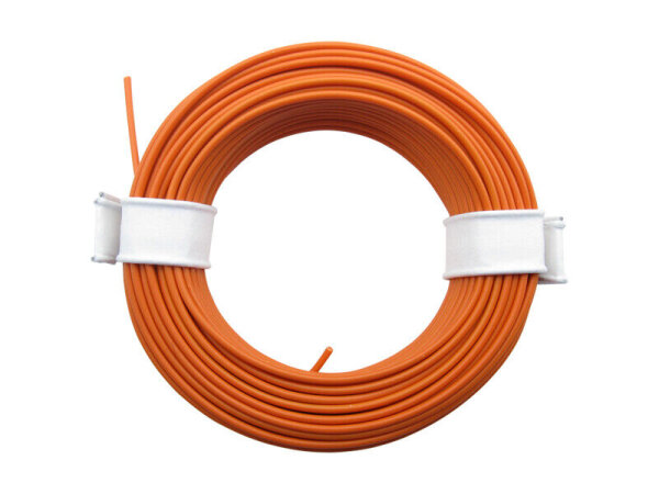 Klingeldraht Kupferschaltdraht Draht 0,5mm 1-adrig 10m Ring Kabel 10 Farben Orange