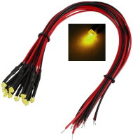 LED 1,8mm gelb diffus mit Kabel für 12-19V...
