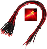 LED 1,8mm rot diffus mit Kabel für 12-19V verkabelte...
