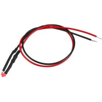 LED 1,8mm rot diffus mit Kabel für 12-19V verkabelte...
