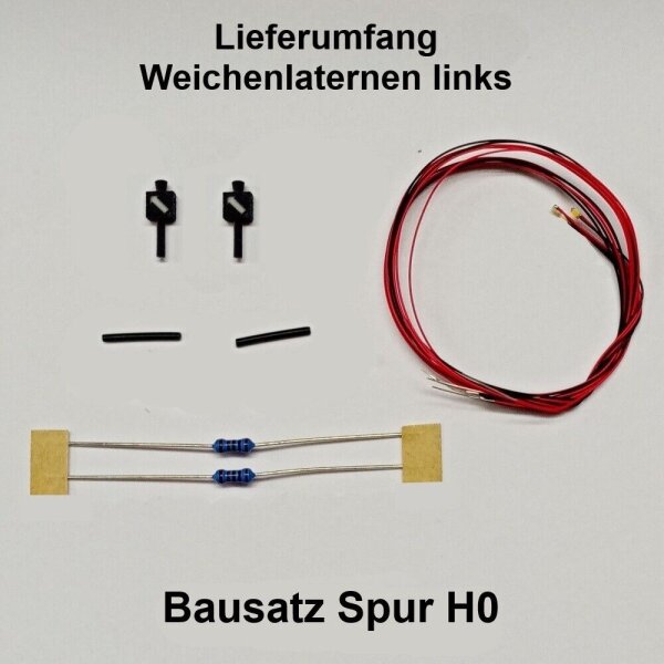 Weichenlaterne Gleissperrsignal beleuchtet LED für H0 und 0 Weichen Set Bausatz H0 Weichenlaternen Links 2 Stück