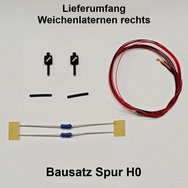 Weichenlaterne Gleissperrsignal beleuchtet LED für H0 und 0 Weichen Set Bausatz H0 Weichenlaternen Rechts 2 Stück