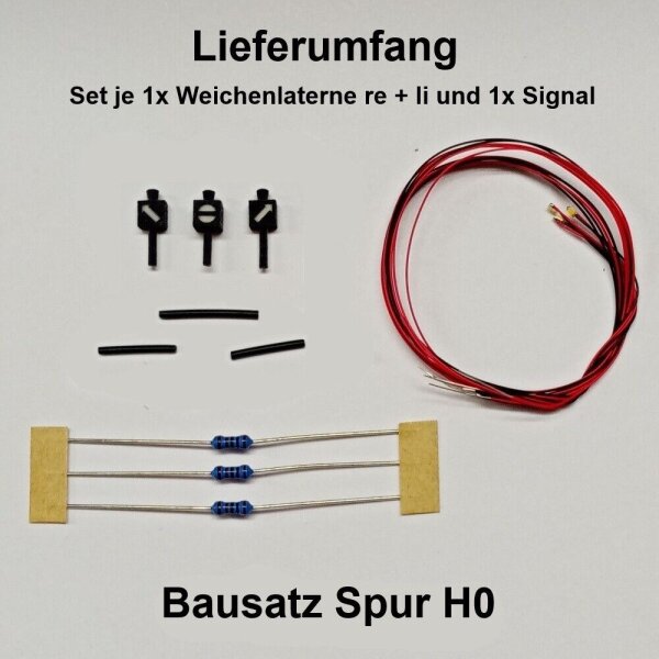 Weichenlaterne Gleissperrsignal beleuchtet LED für H0 und 0 Weichen Set Bausatz H0 Set je 1x Weichenlaterne re-li und 1 Signal