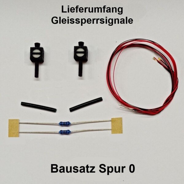 Weichenlaterne Gleissperrsignal beleuchtet LED für H0 und 0 Weichen Set Bausatz Spur 0 Gleissperrsignale 2 Stück