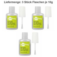 Sekundenkleber Kleber je 10g - 3 Stück Flaschen = 30g mit Pinsel