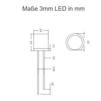 LED 3mm Zylinder Flachkopf LEDs zylindrisch flach Flat...