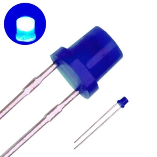 LED 3mm Zylinder Flachkopf LEDs zylindrisch flach Flat Top 10 20 50 100 Stück Blau 50 Stück