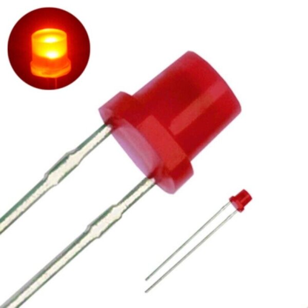 LED 3mm Zylinder Flachkopf LEDs zylindrisch flach Flat Top 10 20 50 100 Stück Rot 50 Stück