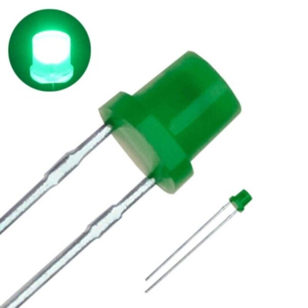 LED 3mm Zylinder Flachkopf LEDs zylindrisch flach Flat Top 10 20 50 100 Stück Echtgrün 50 Stück