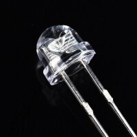 LED 5mm Flachkopf Kurzkopf klar straw hat Strohhut LEDs 10 20 50 100 Stück Set