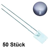 LED rechteckig kaltweiß klar 2x5x7mm eckig flach...