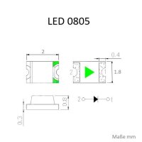 Blink LED SMD 0805 Blinker Blinklicht Mini LEDs blinkend 1,5Hz (90x pro Minute)