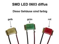 SMD LED 0603 diffus mit Kabel Kupferlackdraht Draht...