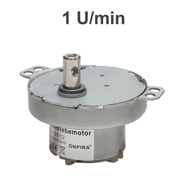 Getriebemotor 12V DC Langsamläufer Motor Modellbau Karussell Drehscheibe 1-80RPM 1 U/min