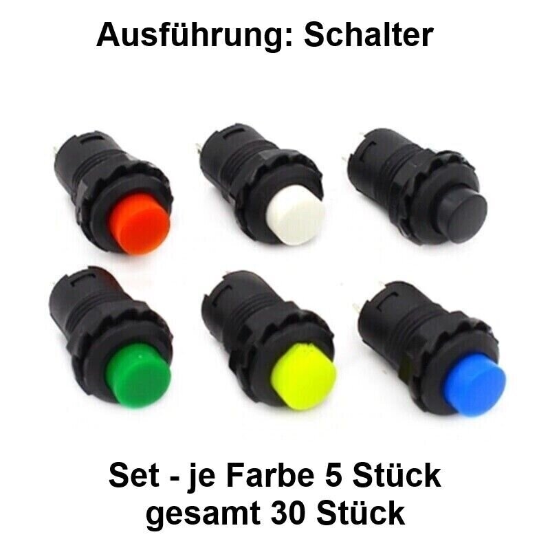 Druck Schalter Taster Schließer Button 6V 12V 24V 250V 3A 2 PIN Ø