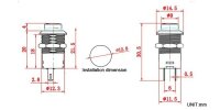 Druck Schalter Taster Schließer Button 6V 12V 24V - 250V / 3A 2 PIN Ø12mm OFF-ON