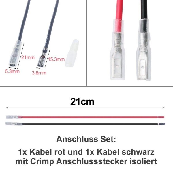 Druck Schalter Taster Schließer Button 6V 12V 24V - 250V / 3A 2 PIN Ø12mm OFF-ON Anschluss Set 5 Stück