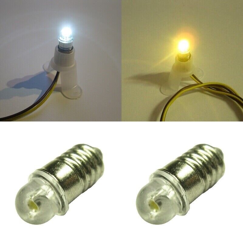 LED-Lämpchen mit Fassung, Kabel und Stecker 3,5 Volt E5, Krippenbeleuchtung