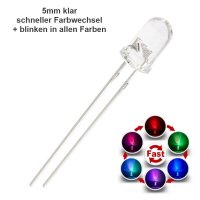 LED RGB 3mm 5mm Regenbogen Farbwechsel langsam schnell Lichtwechsel Blinken LEDs