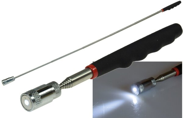 Teleskop Werkzeug Magnetheber Spiegel LED Krallen Greifer Magnet Pick Up Tool T5 Magnetheber mit LED
