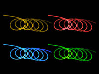 Lichtleiter Glasfaserkabel Lichtwellenleiter seitlich leuchtend Neon 2m 1,5-3mm