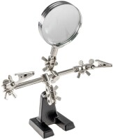 Löthilfe Helfende Hand mit Lupe Klemmen Standfuß Dritte Hand Lötständer Löten