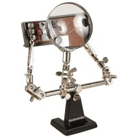 Löthilfe Helfende Hand mit Lupe Klemmen Standfuß Dritte Hand Lötständer Löten