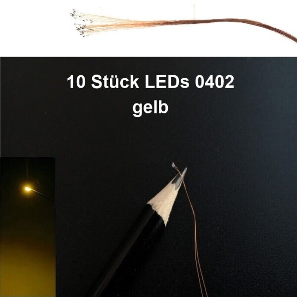 SMD LED 0402 0603 0805 1206 mit Kabel Kupferlackdraht Draht LEDs 10 Stück 0402 gelb