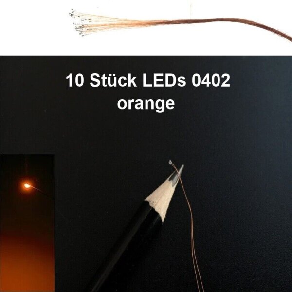 SMD LED 0402 0603 0805 1206 mit Kabel Kupferlackdraht Draht LEDs 10 Stück 0402 orange