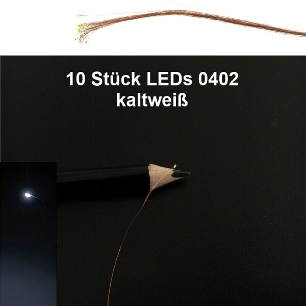 SMD LED 0402 0603 0805 1206 mit Kabel Kupferlackdraht Draht LEDs 10 Stück 0402 kaltweiß