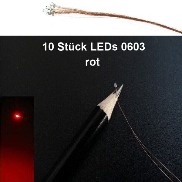 SMD LED 0402 0603 0805 1206 mit Kabel Kupferlackdraht Draht LEDs 10 Stück 0603 rot