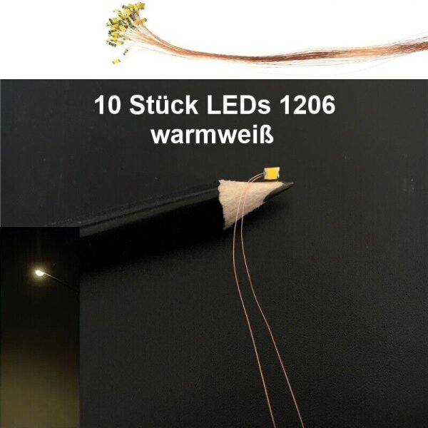 SMD LED 0402 0603 0805 1206 mit Kabel Kupferlackdraht Draht LEDs 10 Stück 1206 warmweiß