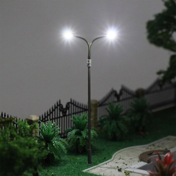H0/TT LED-Straßenlaternen – 10 Stück – Modelleisenbahn-Beleuchtung Mit Realistischem Design – Einfach Zu Installieren