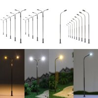 LED Straßenlampen TT N Lampen Leuchten 5 - 7cm 12-19V Modelleisenbahn 10 Stück