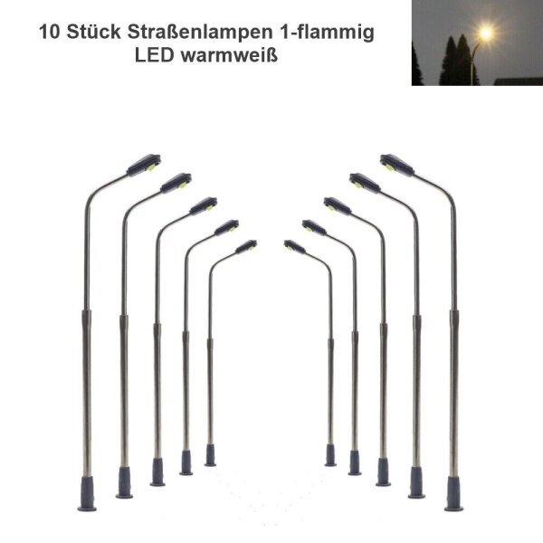 LED Straßenlampen N TT Lampen Leuchten 4 - 6cm 12-19V Modelleisenbahn 10 Stück 10 Stück 1-flammig warmweiß