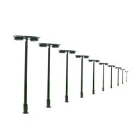 LED Straßenlampen H0 TT Bahnsteigleuchten 6cm 12-19V Bahnsteig Lampen 10 Stück