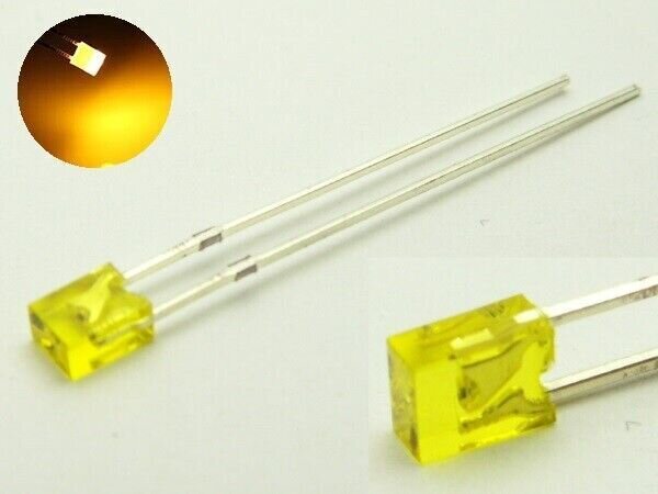 LED 2x3mm rechteckig klar diffus flach 2x3x4mm LEDs 10 20 50 100 Stück oder Set 50 Stück gelb diffus