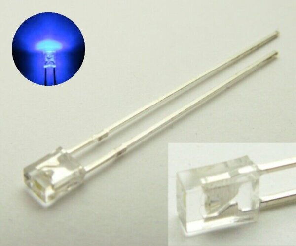 LED 2x3mm rechteckig klar diffus flach 2x3x4mm LEDs 10 20 50 100 Stück oder Set 10 Stück blau klar