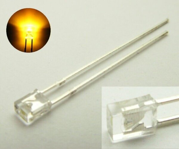LED 2x3mm rechteckig klar diffus flach 2x3x4mm LEDs 10 20 50 100 Stück oder Set 10 Stück gelb klar