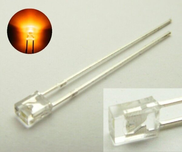 LED 2x3mm rechteckig klar diffus flach 2x3x4mm LEDs 10 20 50 100 Stück oder Set 50 Stück orange klar