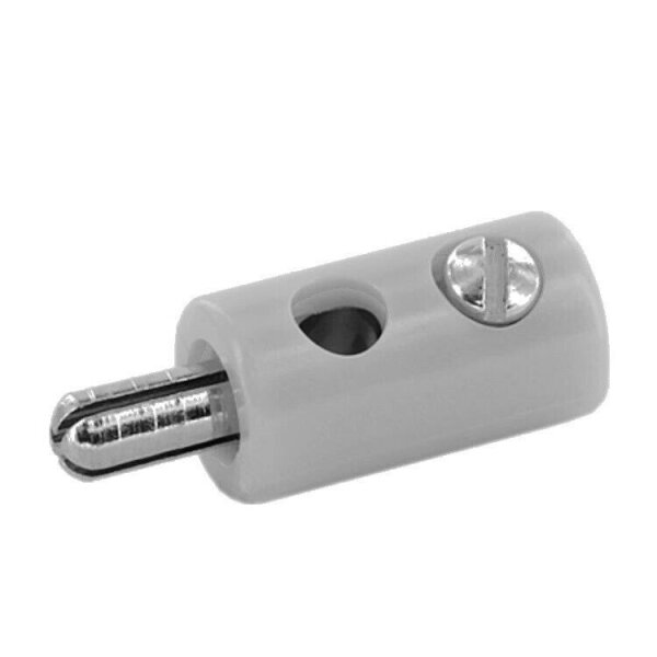 Verteilerplatte Bananenstecker Querlochstecker 2,6mm Mini Stecker Stromverteiler Stecker grau 10 Stück