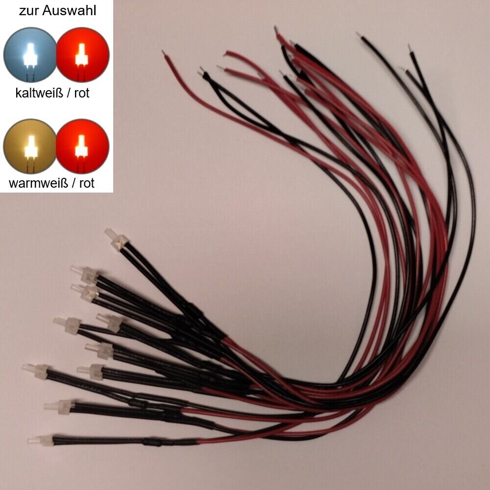 LED Per Carrozze Illuminazione LED Bicolori (DUO LED) Da 2 Mm Per Cambio Luce Locomotive Treno Modello - Scala H0, TT, N LED Per Controllo Analogico - Foto 3