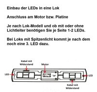 LED Umbauset Duo LEDs 2mm 3mm mit Kabel Lichtwechsel H0 Loks Triebwagen analog