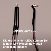 LED Umbauset Duo LEDs 2mm 3mm mit Kabel Lichtwechsel H0 Loks Triebwagen digital