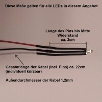 LED Umbauset Duo LEDs 2mm 3mm mit Kabel Lichtwechsel H0 Loks Triebwagen digital